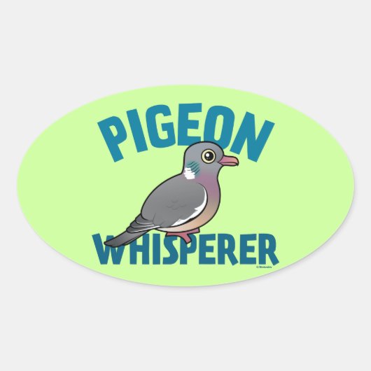 Pigeon Whisperer Ovale Sticker (Voorkant)
