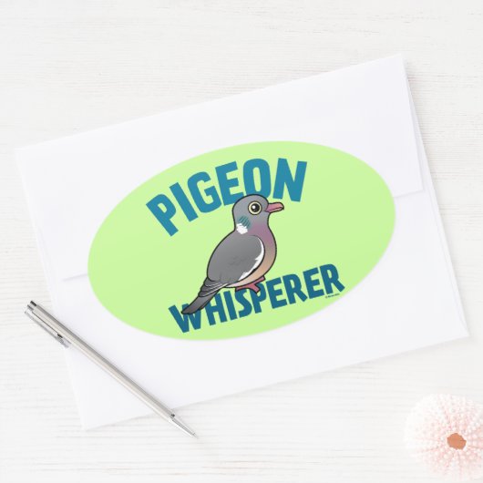 Pigeon Whisperer Ovale Sticker (Envelop)