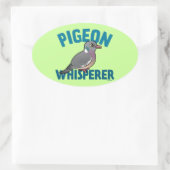 Pigeon Whisperer Ovale Sticker (Tas)