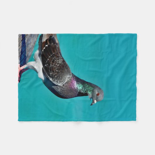Pigeon With A View Fleece Deken (Voorkant (Horizontaal))