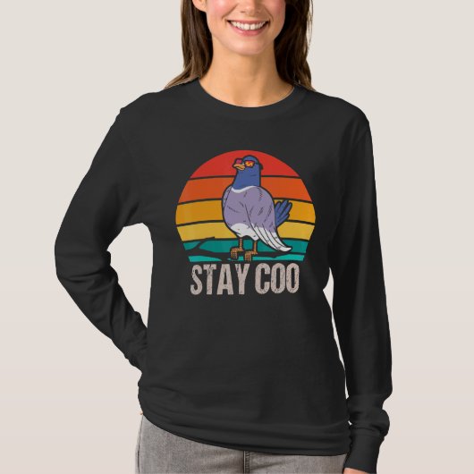 Pigeon With Coffee Sty Coo For From Pigeon T-shirt (Voorkant)