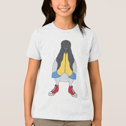 Pigeon with Shoes Tri-Blend Shirt (Voorkant)