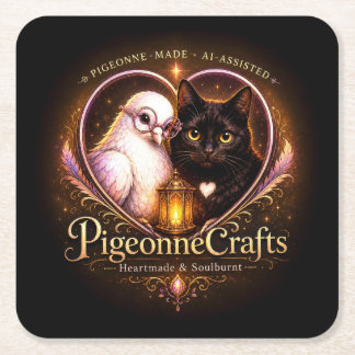 PigeonneCrafts Hartgemaakt Kartonnen Onderzetters