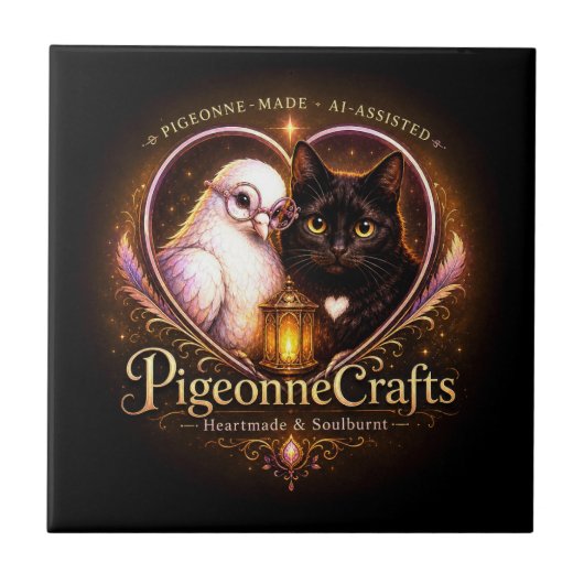 PigeonneCrafts Hartgemaakt Tegeltje (Voorkant)