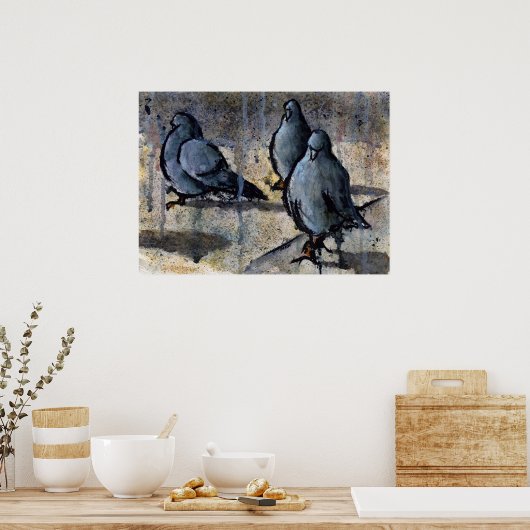 Pigeons #4 poster (Keuken)