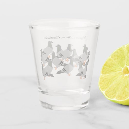 Pigeons Design Shot Glass Glas (Achterkant)