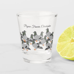 Pigeons Design Shot Glass Glas
