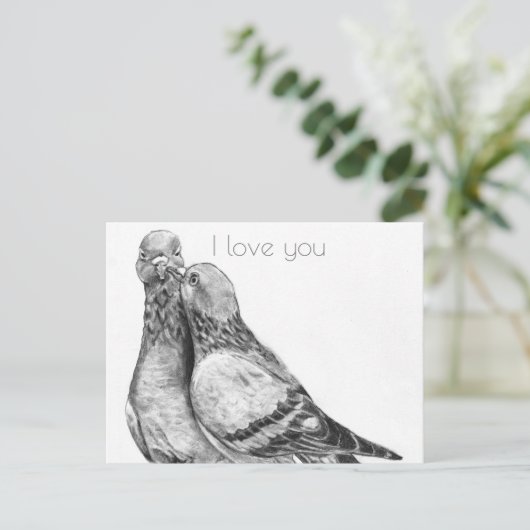 Pigeon's Embrace Briefkaart (Staand voorkant)