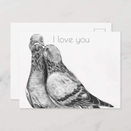 Pigeon's Embrace Briefkaart (Voorkant / Achterkant)