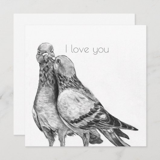 Pigeon's Embrace Briefkaart (Voorkant / Achterkant)