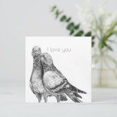 Pigeon's Embrace Briefkaart (Staand voorkant)