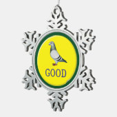 Pigeons-GOOD! Tin Sneeuwvlok Ornament (Rechts)