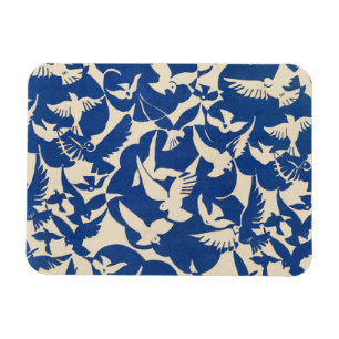Pigeons in het witte en blauwe Rijksmuseum Amsterd Magneet