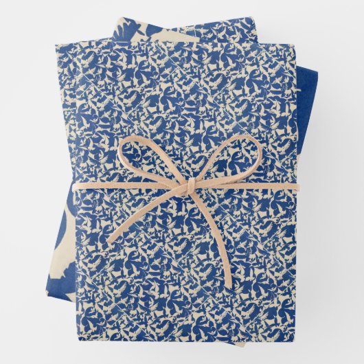 Pigeons in white and blue Rijksmuseum Amsterdam Inpakpapier Vel (In situ)