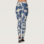 Pigeons in wit en blauw patroon Leggen Leggings (Achterkant)