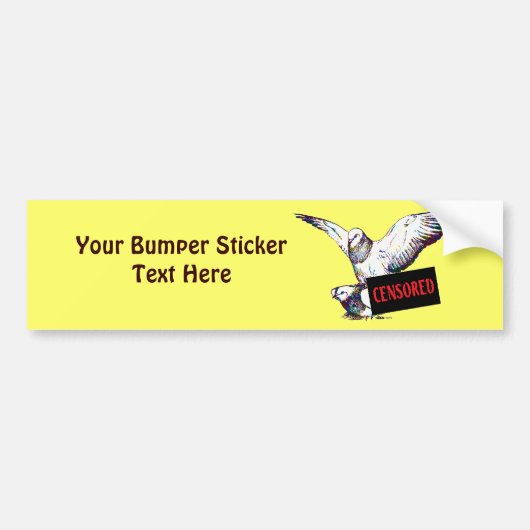 Pigeons Mating: Censored! Bumpersticker (Voorkant)