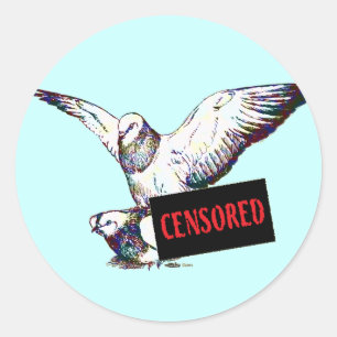 Pigeons Mating: Censored! Ronde Sticker
