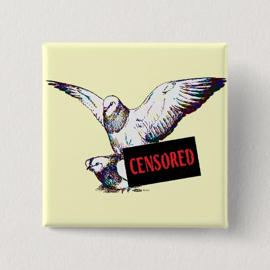 Pigeons Mating: Censored! Vierkante Button 5,1 Cm (Voorkant)