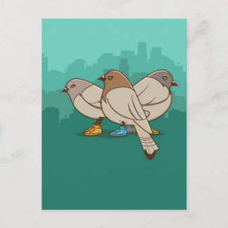 Pigeons met Sneakers grappig fotografisch ontwerp Briefkaart