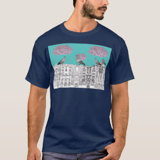 Pigeons op de Tsjechische gebouwen Pra T-shirt