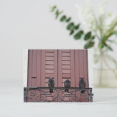 Pigeons op een balkon briefkaart (Staand voorkant)