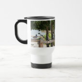 Pigeons op een hek reisbeker (Links)