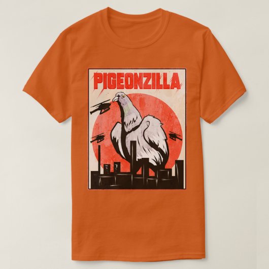 Pigeonzilla-duivenfluisterschenker T-shirt (Design voorkant)