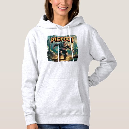 Pigfoot Illustration Combo Creature Funny Hoodie (Voorkant)