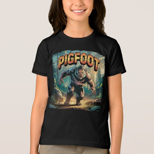 Pigfoot Illustration Combo Creature Funny Tri-Blend Shirt (Voorkant)