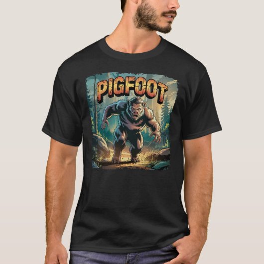 Pigfoot Illustration – Pig Bigfoot Funny Scary T-shirt (Voorkant)