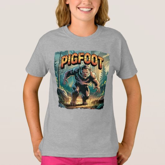 Pigfoot Illustration – Pig Bigfoot Funny Scary T-shirt (Voorkant)