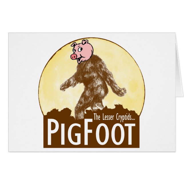 PIGFOOT the Lesser Cryptid - Funny Sasquatch (Voorkant Horizontaal)