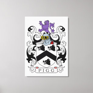 Pigg Family Crest Canvas Afdruk