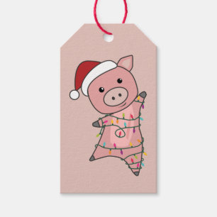 Piggen Labels met cadeautjes voor kerstwinter Cadeaulabel