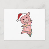 Piggen met kerstwintersneeuw briefkaart (Voorkant)