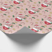 Piggen met kerstwintersneeuw cadeaupapier (Hoek)