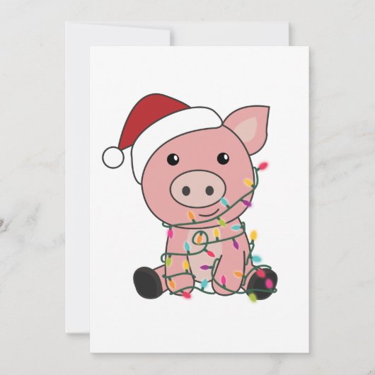 Piggen met kerstwintersneeuw feestdagenkaart (Voorkant)