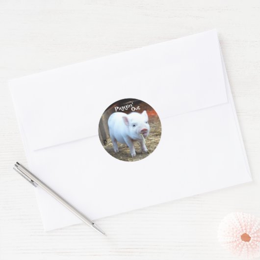 Piggin' Out Farm Life Ronde Sticker (Envelop)