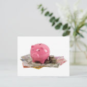 Piggy bank and money briefkaart (Staand voorkant)