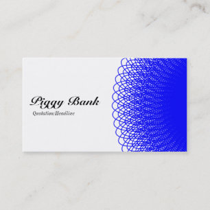 Piggy Bank - Blauw en Wit Visitekaartje