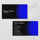 Piggy Bank - Blauw op zwart Visitekaartje (Voorkant / Achterkant)