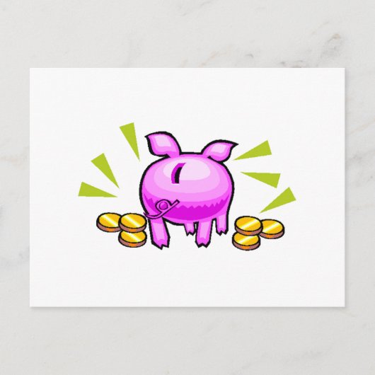 Piggy bank briefkaart (Voorkant)