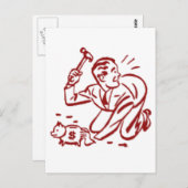 Piggy bank briefkaart (Voorkant / Achterkant)