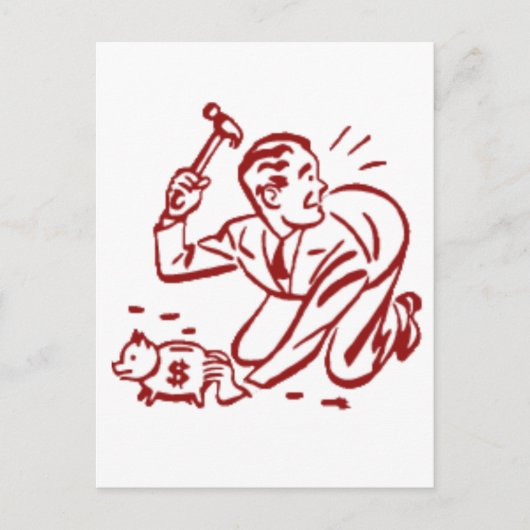 Piggy bank briefkaart (Voorkant)