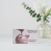 Piggy Bank Bront & Back Visitekaartjes (Staand voorkant)