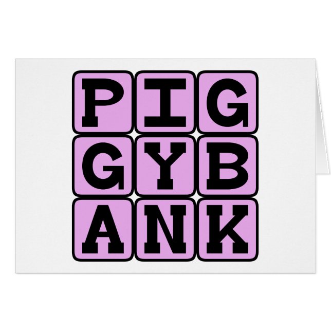 Piggy Bank, Coin Holder (Voorkant Horizontaal)