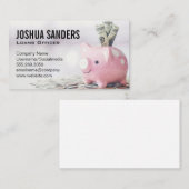 Piggy Bank | Dollars | Financiën Visitekaartje (Voorkant / Achterkant)