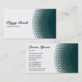 Piggy Bank - Donkergroen en wit Visitekaartje (Voorkant / Achterkant)