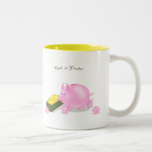 Piggy Bank Family Tweekleurige Koffiemok
