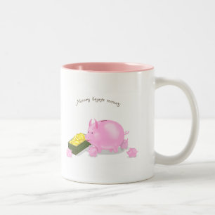 Piggy Bank Family Tweekleurige Koffiemok